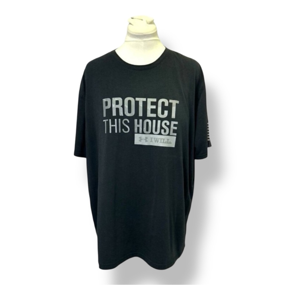 Under Armour Mens Heatgear “Protect This House I Will” Loose Fit Tee Black XL